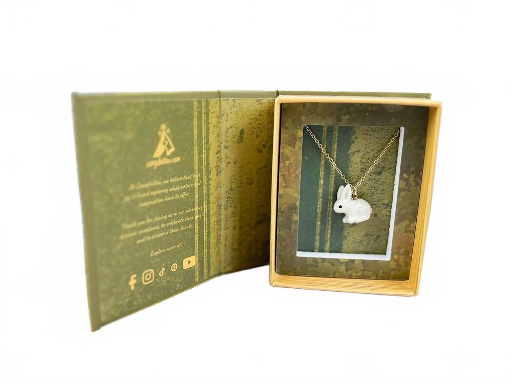NEW CAMP HOLLOW women's animal pendant necklaces in goldentail rabbit